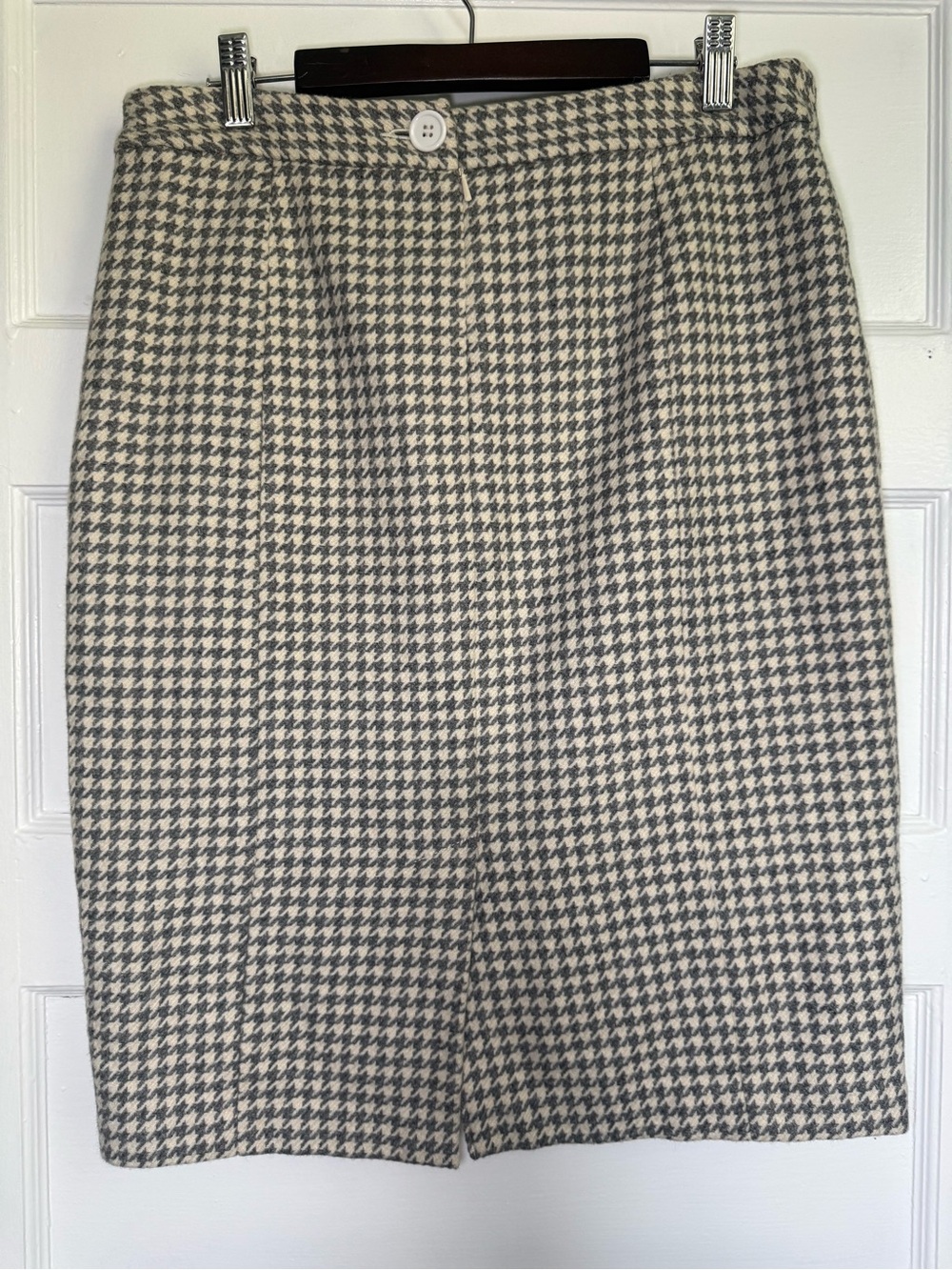 Joe Fresh Tweed Houndstooth Wool-Blend Pencil Skirt Dark Academia Minimalist 8 - Picture 5 of 10